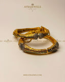 Antique Gold Plated Bangles With Chain – Traditional & Stylish Bangles | Ayra Jewels
