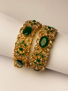 Luxury Openable Bangles with Gold Polish – Pair | Ayra Jewels
