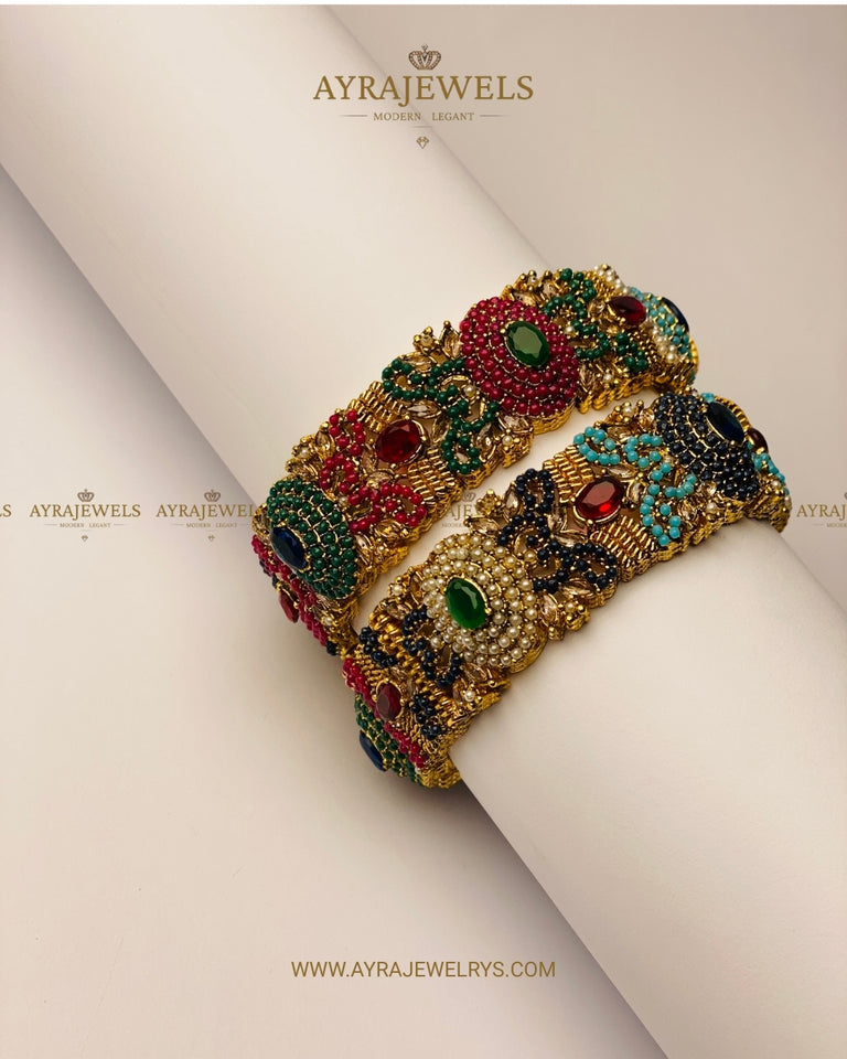 Elegant Naurattan Bangles – Traditional & Stylish Bangles | Ayra Jewels