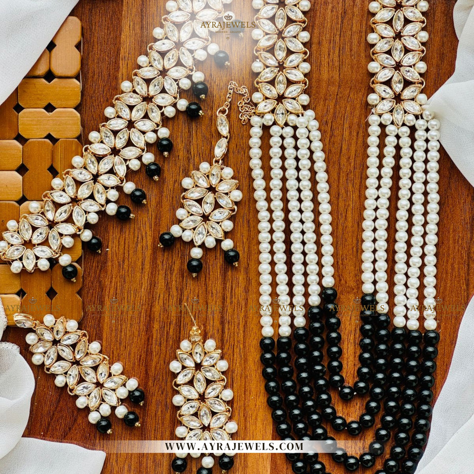 Kundan Maala Set with Choker, Earrings & Teeka – Traditional Party Wear Jewellery