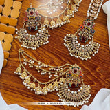 Nouratan Earrings with Heavy Jhoomki, Sahara & Teeka – Bridal Style Jewellery