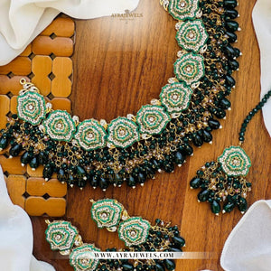 Aynoor Necklace Set with Earrings & Teeka – Traditional Bridal Jewellery