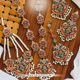 Nauratan Maala Set – With Earrings, Teeka & Jhumar | Bridal Jewellery