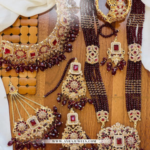 Manjoos Zarqoon Bridal Set with Openable Bangles – Complete Wedding Jewellery Set