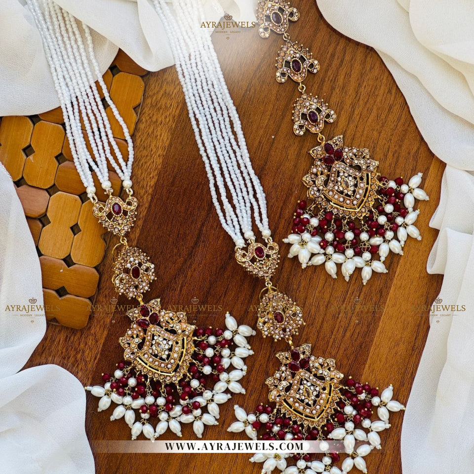 Nouratan Earrings with Sahare & Teeka – Heavy Traditional Bridal Style