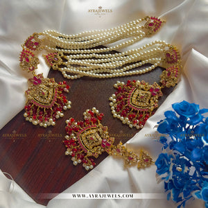 Nouratan Earrings with Heavy Sahare & Teeka – Traditional Bridal Earrings Set