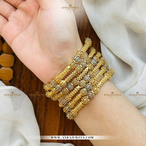 6-Piece Gold Plated Bangles Set – Elegant Traditional Design