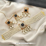 Cute Small Choker Set with Studs & Teeka – Party Wear Jewellery