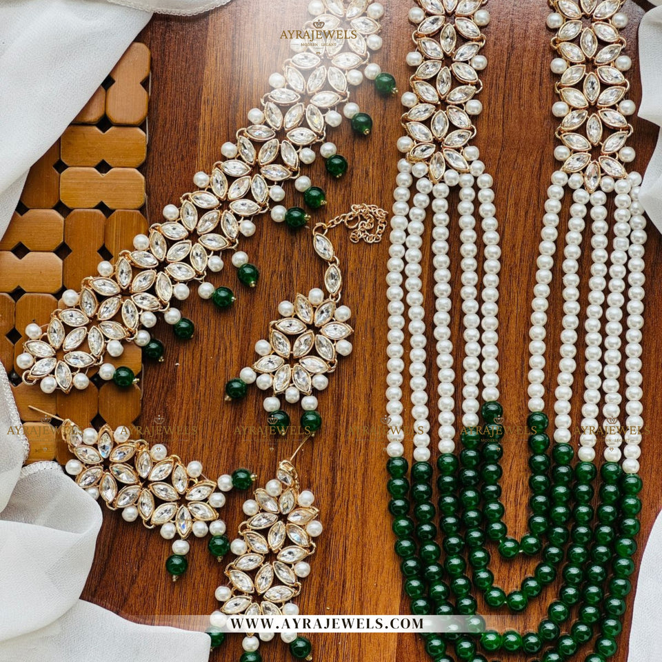 Kundan Maala Set with Choker, Earrings & Teeka – Traditional Party Wear Jewellery