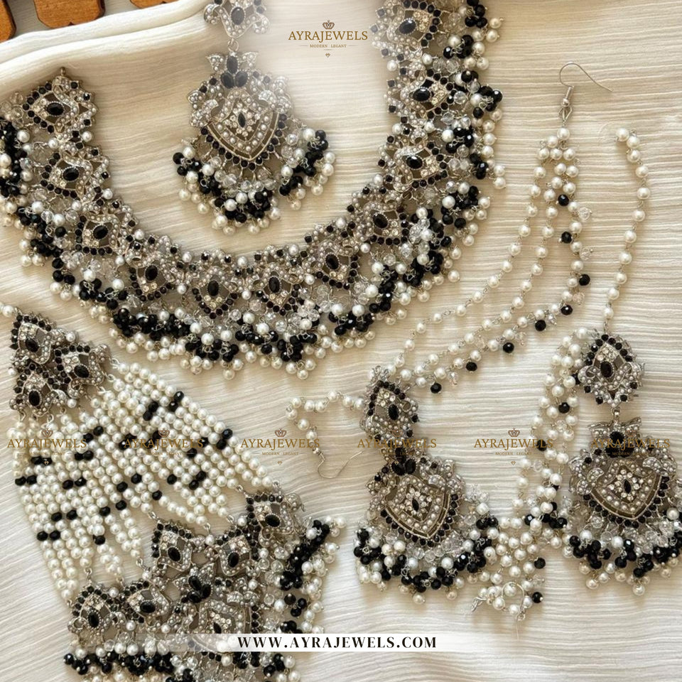 Nouratan Bridal Set – Necklace, Earrings, Sahare, Teeka & Jhoomer – Traditional Wedding Jewellery
