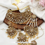 Zarcon Bridal Set – Necklace, Earrings, Teeka & Jhoomer – Traditional Wedding Jewellery