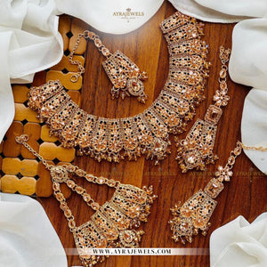 Zarqoon Bridal Set with Earrings, Teeka & Jhoomar – Traditional Wedding Jewellery
