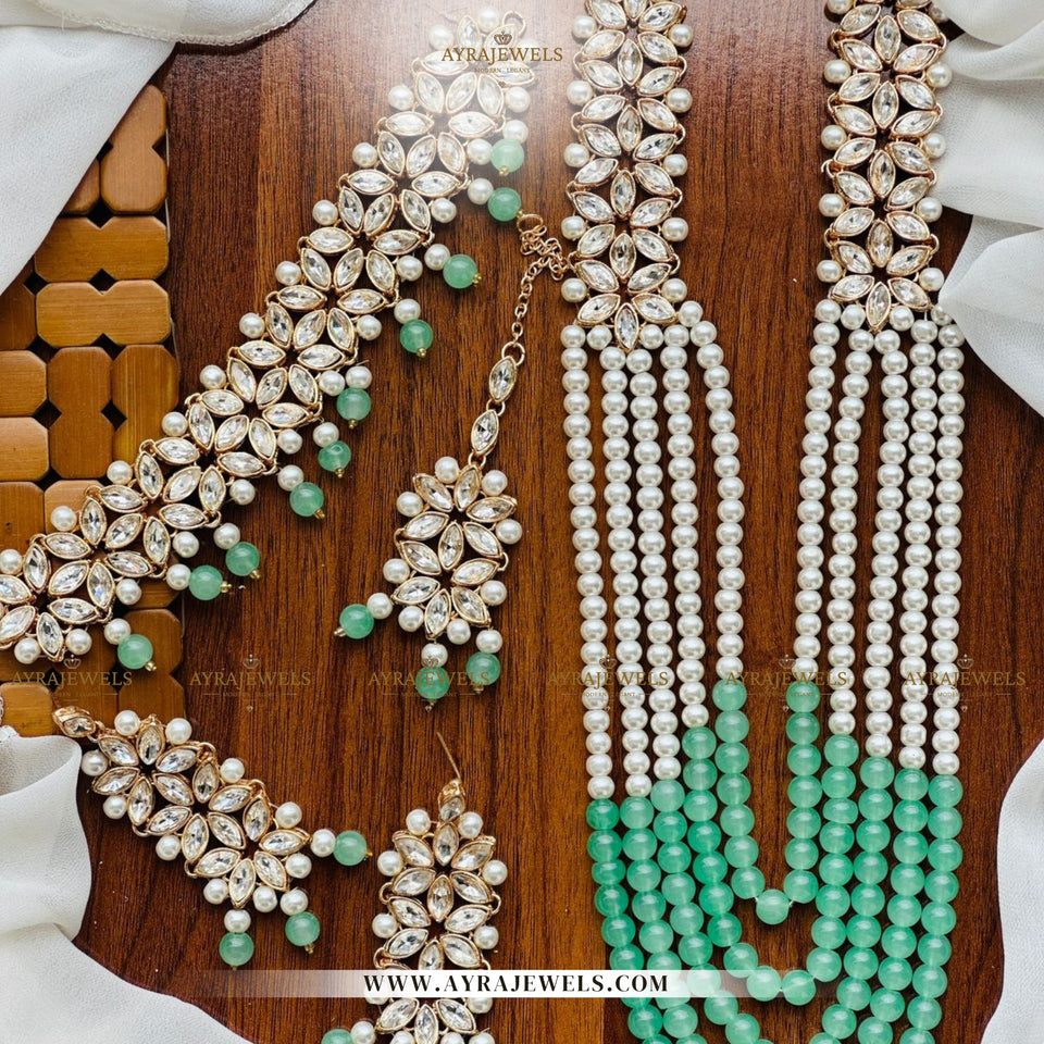 Kundan Maala Set with Choker, Earrings & Teeka – Traditional Party Wear Jewellery