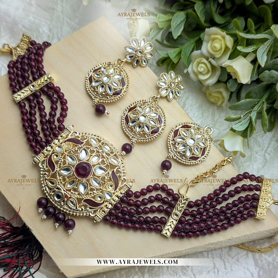 Meena Kari Kundan Set – Elegant Party Wear Jewellery