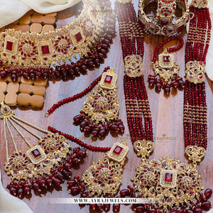 Manjoos Zarqoon Bridal Set with Openable Bangles – Complete Wedding Jewellery Set