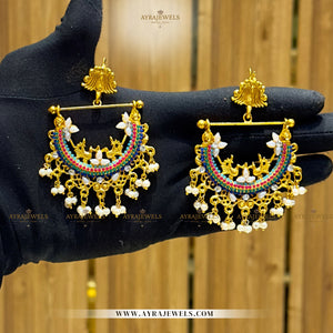 Elegant Peacock Earrings – Traditional Statement Design