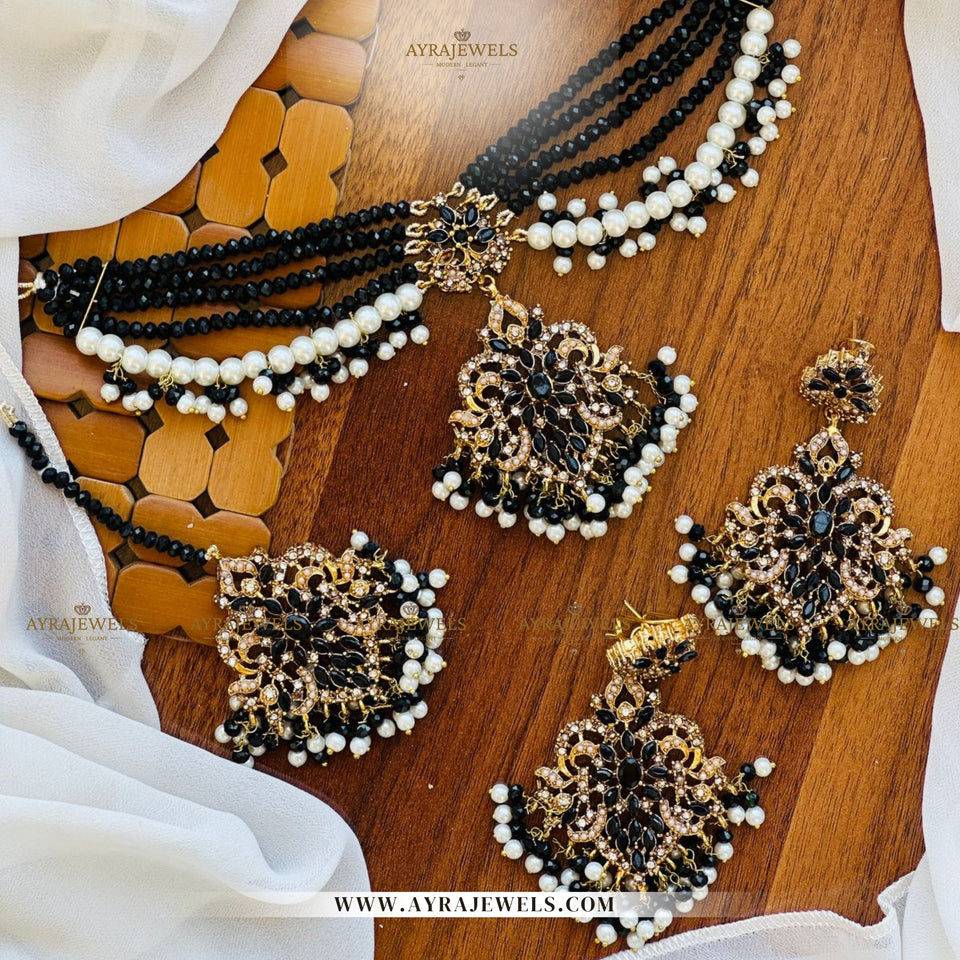 Zarkoon Pearls Choker Set – With Earrings & Teeka | Elegant Bridal Jewellery