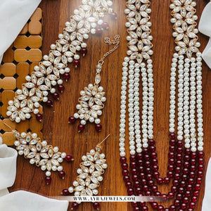 Kundan Maala Set with Choker, Earrings & Teeka – Traditional Party Wear Jewellery