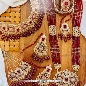 Manjoos Zarqoon Bridal Set with Openable Bangles – Complete Wedding Jewellery Set