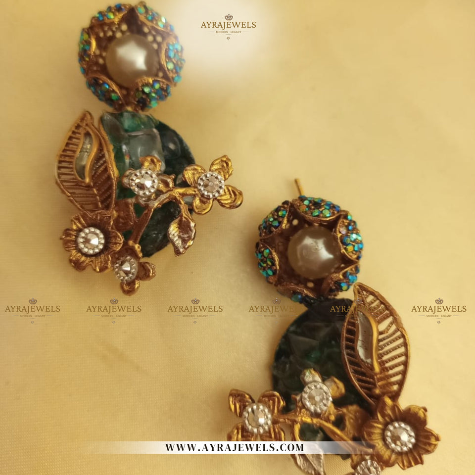 Turkish Style Earrings – Elegant Antique Finish Party Wear