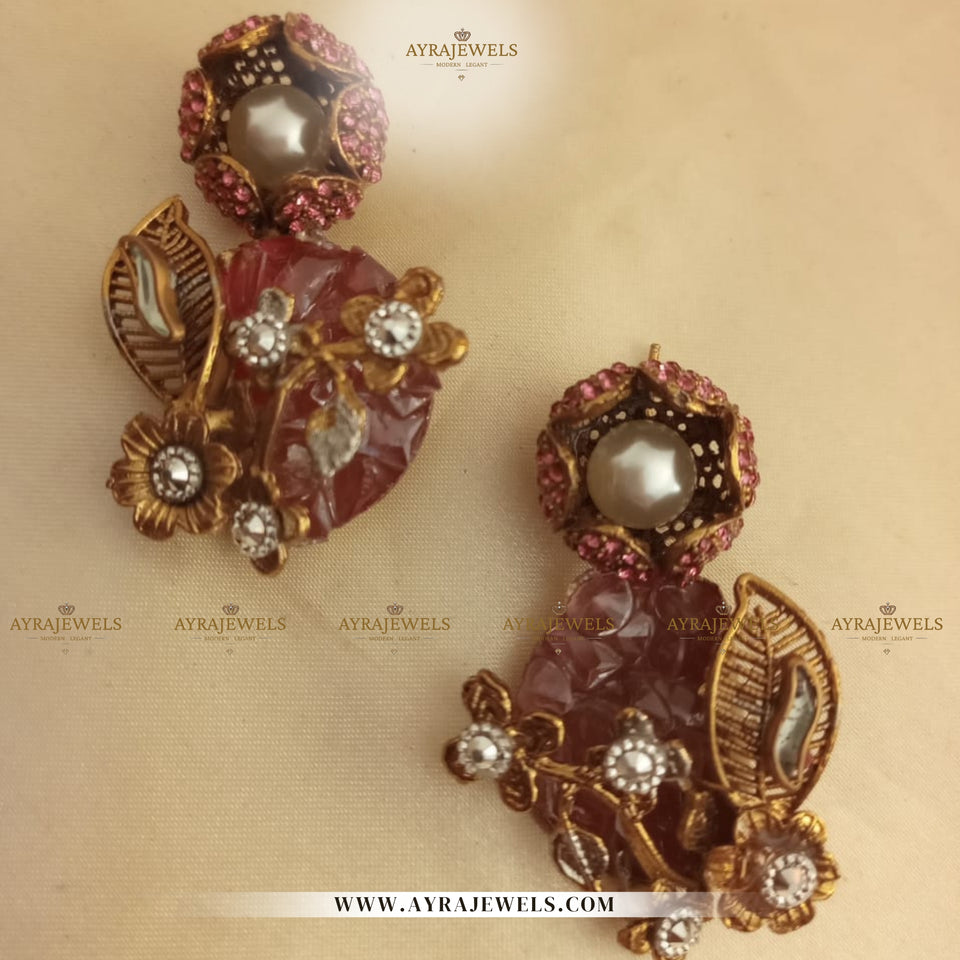 Turkish Style Earrings – Elegant Antique Finish Party Wear