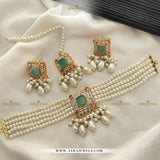 Cute Small Choker Set with Studs & Teeka – Party Wear Jewellery