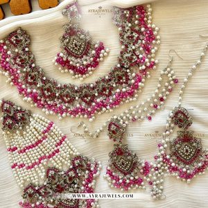 Nouratan Bridal Set – Necklace, Earrings, Sahare, Teeka & Jhoomer – Traditional Wedding Jewellery