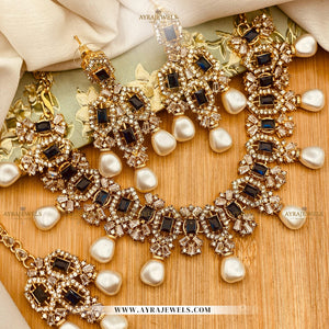 Zarcon Party Wear Necklace with Earrings & Teeka – Elegant Wedding & Festive Jewellery