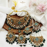 Zarcon Bridal Set – Necklace, Earrings, Teeka & Jhoomer – Traditional Wedding Jewellery