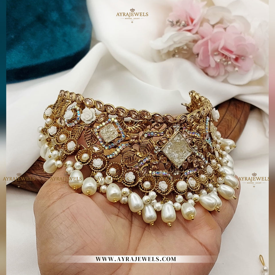 Zarcon Bridal Set – Necklace, Earrings, Teeka & Jhoomer – Traditional Wedding Jewellery