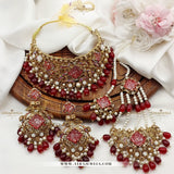 Zarcon Bridal Set – Necklace, Earrings, Teeka & Jhoomer – Traditional Wedding Jewellery