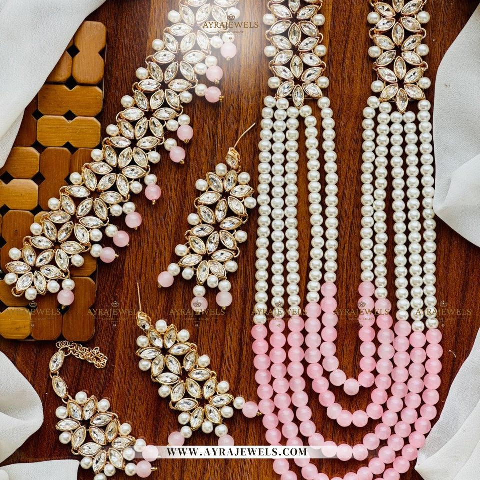 Kundan Maala Set with Choker, Earrings & Teeka – Traditional Party Wear Jewellery