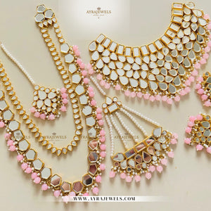 Mirror Kundan Bridal Set – Complete Wedding Jewellery | Earrings, Teeka & Jhumar
