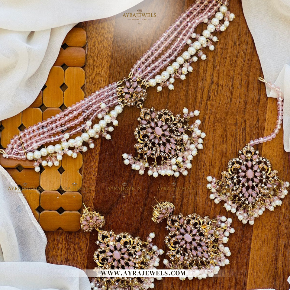 Zarkoon Pearls Choker Set – With Earrings & Teeka | Elegant Bridal Jewellery