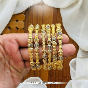 6-Piece Gold Plated Bangles Set – Elegant Traditional Design