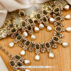 Zarcon Party Wear Necklace with Earrings & Teeka – Elegant Wedding & Festive Jewellery
