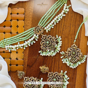 Zarkoon Pearls Choker Set – With Earrings & Teeka | Elegant Bridal Jewellery