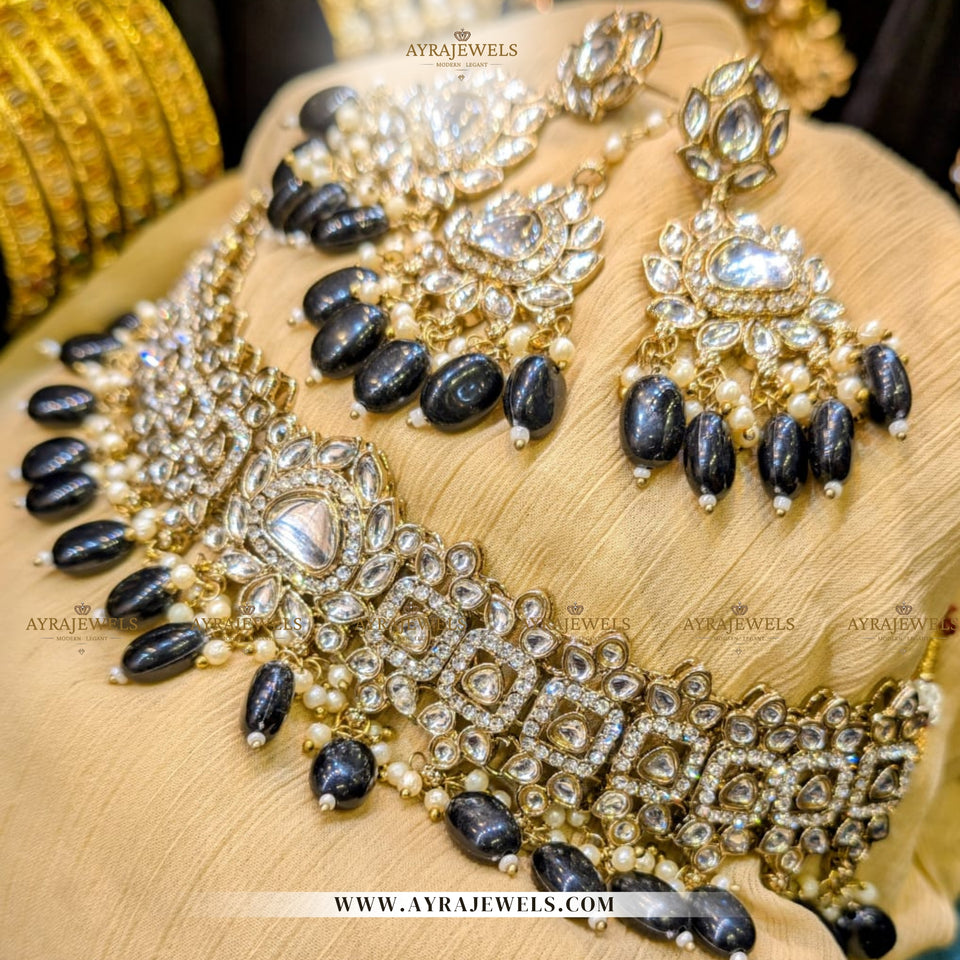 Elegant Bridal Choker Set with Earrings & Teeka – Traditional Wedding Jewellery