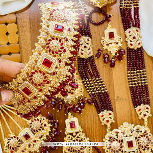 Manjoos Zarqoon Bridal Set with Openable Bangles – Complete Wedding Jewellery Set