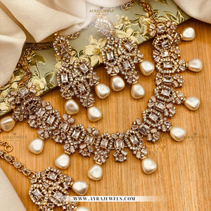 Zarcon Party Wear Necklace with Earrings & Teeka – Elegant Wedding & Festive Jewellery