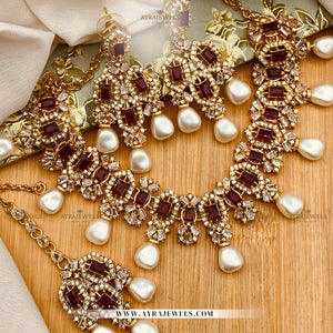 Zarcon Party Wear Necklace with Earrings & Teeka – Elegant Wedding & Festive Jewellery
