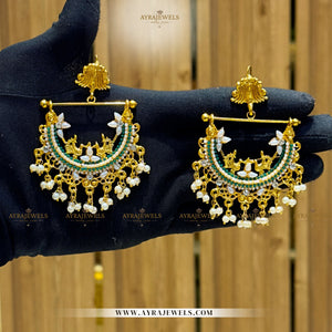 Elegant Peacock Earrings – Traditional Statement Design