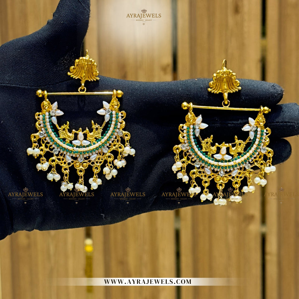 Elegant Peacock Earrings – Traditional Statement Design