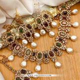 Zarcon Party Wear Necklace with Earrings & Teeka – Elegant Wedding & Festive Jewellery
