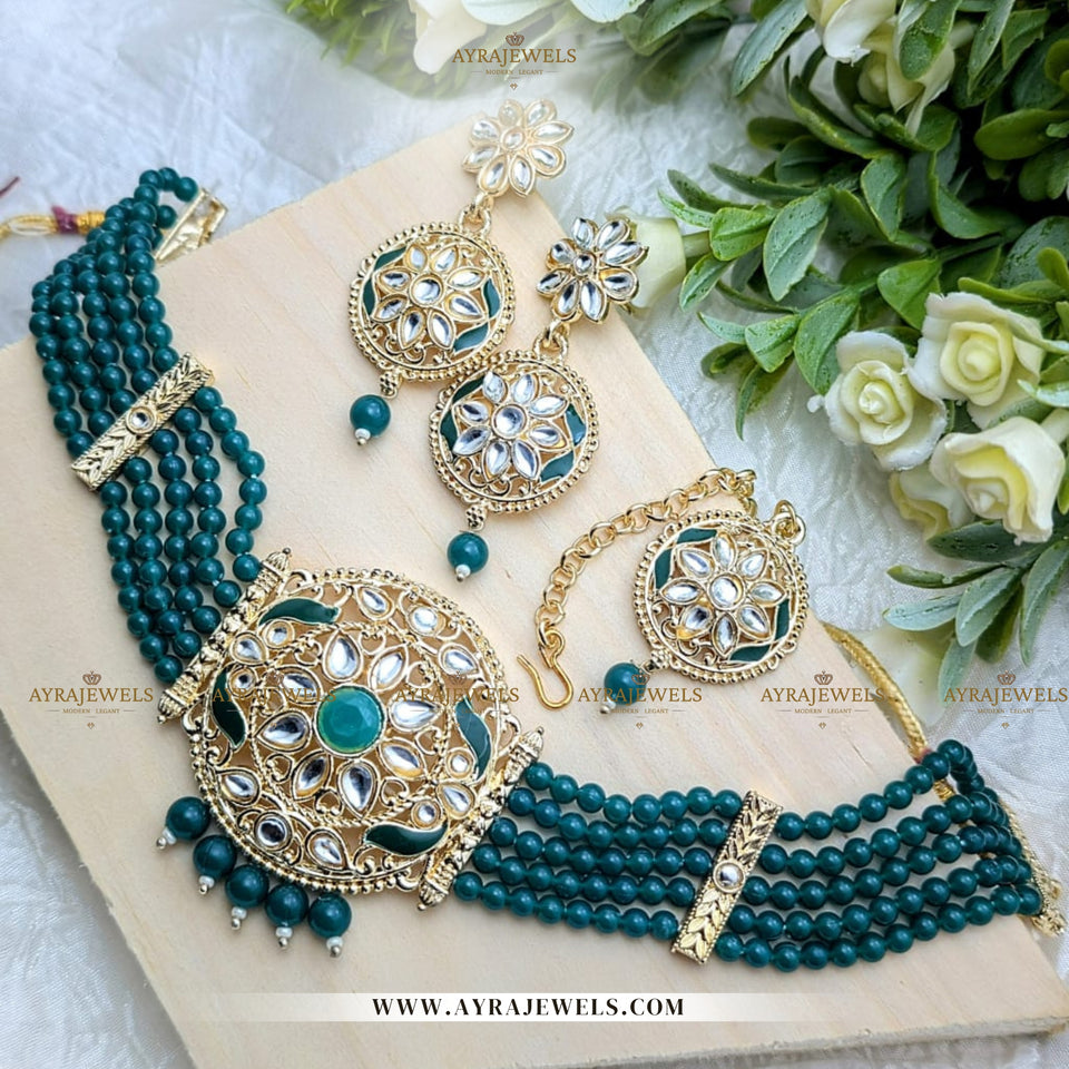Meena Kari Kundan Set – Elegant Party Wear Jewellery
