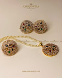 Luxury Pearl & Emerald Pendant Set - Ayra Jewels