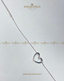 Silver Heart Bangle for Women | Elegant Open-Cuff Bracelet