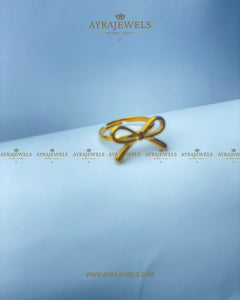 Golden Bow Ring for Women | Dainty Ribbon Design Gold-Plated Jewelry