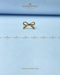 Golden Bow Ring for Women | Dainty Ribbon Design Gold-Plated Jewelry
