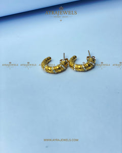 Golden Glimmer Hoops | Dainty Sparkling Huggie Earrings for Women